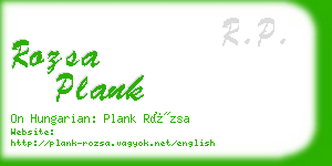 rozsa plank business card